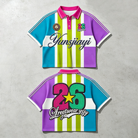 Maillot de football personnalisé en polyester/coton sublimé, style rétro à rayures, vente en gros
