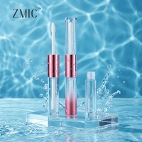Tubes de brillant à lèvres double face vides, rechargeables, pour rouge à lèvres liquide, en plastique, avec mécanisme rotatif, dégradé, 2-en-1, avec bouchon