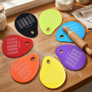 Wholesale Silicone Baking Scraper with Measurement Dough Scraper Pastry Scraper 7 Colors for Bakery Kitchen - Product Image 1