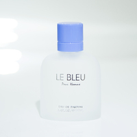 Damenparfüm Mattglasflakon mit Blauem Zylinderdeckel Hellblaue Box Spray Langanhaltender Raffinierter Duft für Business und Abendveranstaltungen