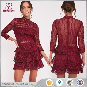 <span class=keywords><strong>Vestido</strong></span> Casual elegante Sexy borlas blanco <span class=keywords><strong>vestido</strong></span> de fiesta de encaje de moda de manga larga de encaje corto <span class=keywords><strong>vestido</strong></span> cóctel - Product Image 4