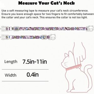 Lindo Collar para Mascotas con Diseño de Flores Pequeñas, Collar de Seguridad de Algodón con Campana Decorativa para Perros y Gatos Pequeños - Product Image 4