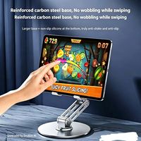 Support de tablette antidérapant à base lourde, support de bureau pliable en métal pour le jeu et le streaming