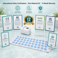 Tapis de Bain Massant Doux et Luxueux à Bulles, Surface en PVC Flexible Premium Respectueuse de la Peau, Contrôle Sans Fil à 6 Vitesses Réglables, Utilisation dans la Baignoire