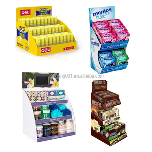 Supermercado centro comercial fácil montaje plano embalado piso de cartón soporte de exhibición estante de papel torre para dulces Chocolate estante de dulces - Product Image 3
