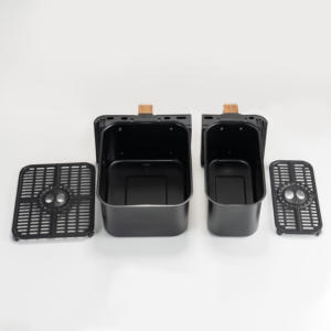 Venta caliente SKD CKD 9.5L Mango de grano de madera eléctrico Freidora de aire de doble zona Pantalla digital inteligente de lujo Freidora de aire de doble cesta - Product Image 5