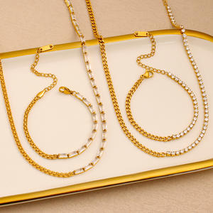 Hongtong B1-165 Edelstahl Kubanische Kette Tennis-Kette Kreative Luxuriöse Klassische Filigrane Damen Mode-Schmuck Halsketten - Product Image 3