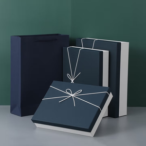 特注10インチギフト包装箱バルク包装紙箱カスタムサイズリボンボウ付き現在 - Product Image 1