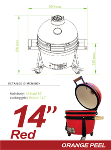 AUPLEX Asadores al por mayor: Parrillas Kamado de cerámica de 14 pulgadas para barbacoa, ahumador de mesa para camping familiar, uso en jardín/exterior, para asar/rostar - Product Image 3