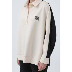 Women's Embroidered Front Parachute Back <b>Shirt</b> -32120GML - BLACK-BEIGE - Product Image 2