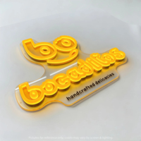 Personnalisation de logo publicitaire en lettres lumineuses en acrylique transparent minimaliste haut de gamme avec impression UV + gel