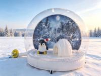 Décoration de Noël personnalisée de haute qualité fabriquée en usine, globe de neige transparent gonflable géant en PVC