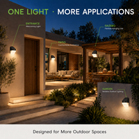 Lampe murale solaire LED anti-UV ABS PC 220lm, résistante au feu V0, avec capteur PIR, IP65, pour extérieur, maison, jardin, patio, cour, décoration