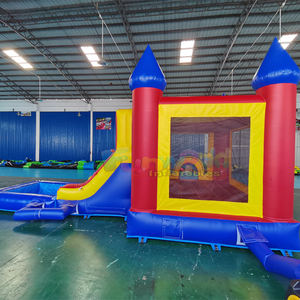 Château gonflable commercial combiné avec piscine amovible, structure de saut pour enfants, pour extérieur - Product Image 4
