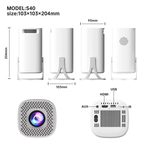 Projecteur LED 2026 HY300 Pro Plus Quad Core Cortex A53 Android 13 720P compatible 4K Portable Double Moteur Home Cinéma - Product Image 2