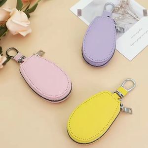 Nouvelle arrivée : Porte-clés en cuir grainé Litchi avec fermeture éclair pour hommes et femmes, organiseur de clés de voiture multifonctionnel - Product Image 2