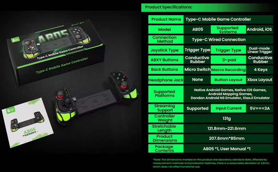 <strong>2026</strong> NEW Type-C Dual Vibration <strong>Game</strong> <strong>Controller</strong> with Zero-Latency Earphone Jack Feature