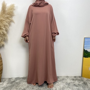 6675PK# Latest Design Dress for Women High Quality Nida Fabric Dress With Scarf Modest Khimar Hijab Abayah Islam Muslim Dress - Product Image 5