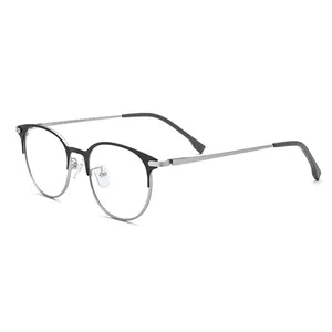 Nouveau Style lunettes personnalisées en métal hommes femmes rond Flexible chaud dernier cadre de lunettes optiques sans lunettes de Prescription
