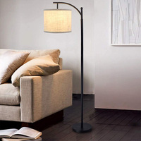 Veilleuse romantique LED lampadaire avec abat-jour en tissu interrupteur à pied Led lampadaire pour salon chambre décor