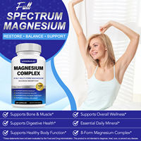 VEGONAUD GMP Factory Custom 8-en-1 Complexe de Magnésium Glycinate, Malate et Citrate en Capsules pour la Santé Osseuse et Musculaire des Adultes