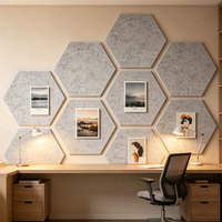 Panneau mural acoustique décoratif hexagonal en fibre de polyester, moderne, écologique, ignifuge, hautement efficace pour les hôtels et les appartements