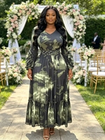 Robe midi décontractée Miyaki de haute qualité, élégante, de style plissé, à imprimé floral, colorée, grande taille, pour femmes