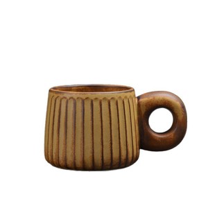 แก้วกาแฟเซรามิกสไตล์ญี่ปุ่นวินเทจหรูหราแบบแขวนหูจับ ขนาดเล็ก สวยงาม ของใช้ในบ้าน ของที่ระลึกอาหารเช้าสไตล์เรโทร - Product Image 5