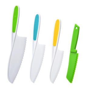 Ensemble de couteaux en plastique pour enfants, 3 pièces, lame dentelée 16.5cm, pour couper les fruits et les légumes, jouet, outils de cuisine - Product Image 5