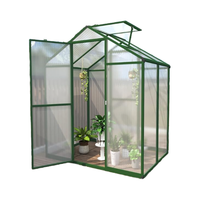 Rumah Kaca Polikarbonat Modern 6x4FT dengan Rangka Aluminium, Mudah Dirakit untuk Kebun Mini Rumah dan Alam