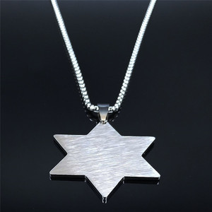 Étoile de David <span class=keywords><strong>Salomon</strong></span> Amulette de protection puissante Bijoux juifs Collier étoile de David juif en acier inoxydable Cadeau de Noël - Product Image 3