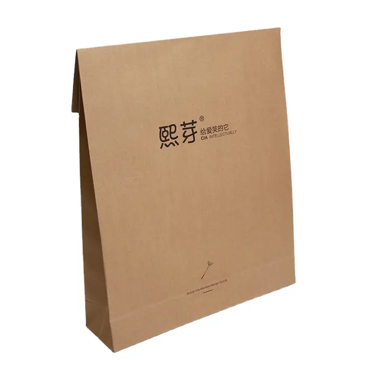 Recyclebaar Standup Kraftpapier T-shirt Verpakking Envelop Custom Order Groothandel Kleding Verpakking Enveloppen