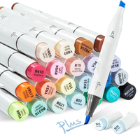 Marqueurs d'art à l'alcool à double pointe de qualité supérieure, 48 couleurs, pointes fines et larges, stylos marqueurs pour artistes, étudiants et enfants