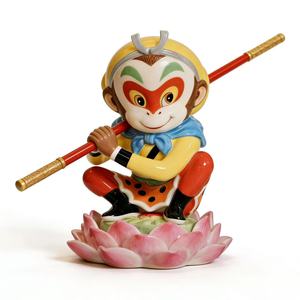 El Mono Dorado Aporta Buena Fortuna, el Gran Sabio en el Trono del Loto - Product Image 1