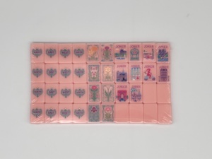 Ensemble de tuiles de mahjong rose de luxe - Style américain, rose vif et rose duveteux, design <span class=keywords><strong>Paris</strong></span>, ensemble de jeu complet pour adultes - Product Image 6