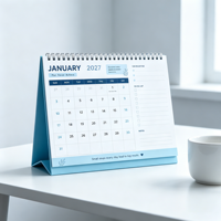 Agenda mensuel 2027, calendrier de table en papier personnalisé OEM, imprimé en CMYK, calendrier de bureau, cadeau d'entreprise