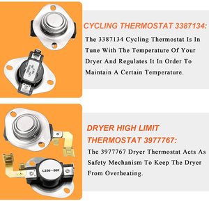 Комплект нагревательных элементов сушилки 279838 включает в себя Термопредохранитель сушилки 3977393 3392519 и термостат сушилки 3977767 3387134 - Product Image 4
