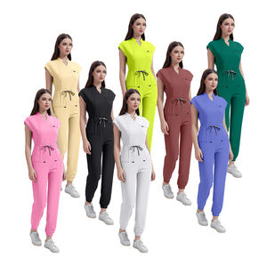 Niaahinn Hospital Scrub uniformes de verano de alta calidad corto impreso Spandex vestido de una pieza mamelucos mujeres mono Scrub Set mujeres - Product Image 1