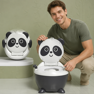 Chaise de toilette en plastique pour enfants, motif animal panda, facile à nettoyer, fonction urinoir, idéale pour les voyages, pot pour bébé - Product Image 3