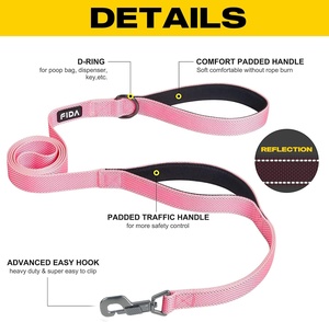 Obral besar tali kerah anjing panjang dapat diatur gesper logam lepas cepat kerah hewan peliharaan latihan tali leher anjing taktis berjalan - Product Image 5