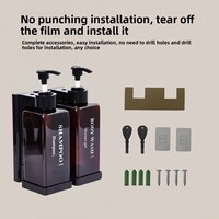 Distributeur mural moderne en ABS transparent de 300ml pour savon/shampooing/revitalisant liquide à pompe manuelle pour la maison et les hôtels