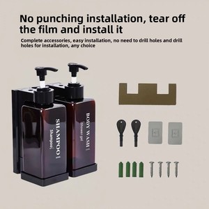 Moderno 300ml trasparente ABS a parete Dispenser <span class=keywords><strong>per</strong></span> sapone/Shampoo/condizionatore manuale pompa liquido <span class=keywords><strong>per</strong></span> la casa e alberghi - Product Image 2