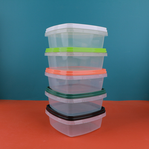 Hengmaster 500g Bac à légumes en plastique Rectangle Salade Bol étanche Micro-ondes Décongélation Réfrigérateur Bac à légumes - Product Image 2