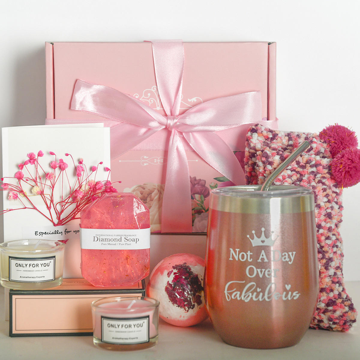 เหมาะกับ1-กล่องของขวัญดอกโบตั๋นสีชมพู