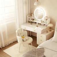 Coiffeuse moderne minimaliste avec miroir, tiroir de rangement, meubles de chambre à coucher, ensembles pratiques pour la chambre à coucher