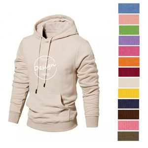 Haute qualité rose sweat en gros polaire imprimé épaisseur hiver décontracté lâche hommes Fitness Sport pull à capuche poches - Product Image 6