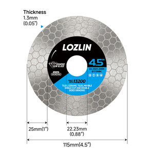 Açı öğütücü için LOZLIN 4.5 "/5" 2-in-1 elmas bıçak, kesme ve taşlama diski porselen fayans beton için granit mermer taş - Product Image 2