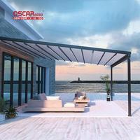 Auvent rétractable motorisé moderne pour extérieur avec éclairage LED - Auvent rétractable pour toit, jardin, patio, balcon