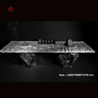 TT usine de luxe personnalisé élégant unique salon double montagne résine époxy platine cristal table basse