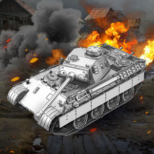 Piececool HP372-SK <span class=keywords><strong>1</strong></span>:<span class=keywords><strong>48</strong></span> <span class=keywords><strong>Panther</strong></span> D Tank, puzzle en métal 3D, modèle de construction en métal à collectionner, jouets pour adultes et enfants - Product Image 2